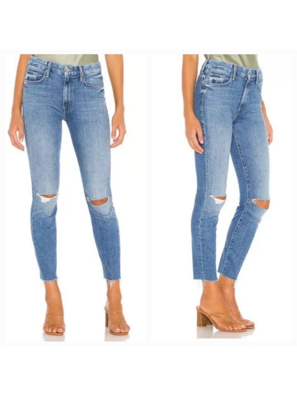 Mother Denim High Waisted Looker Ankle Fray in Spice it Up Size 28